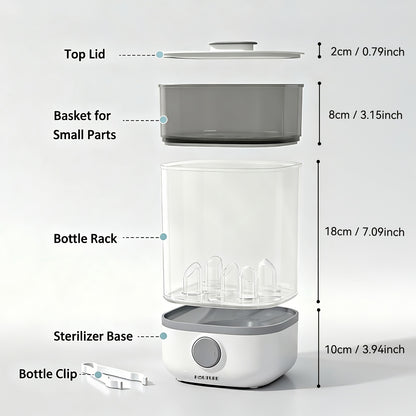 Bottle Sterilizer, Esterilizador De Biberones, Steam Sterilizer 99.9% Sterility, One-Button Operation BPA-Free. Sterilizer For Baby Stuffs, Newborn Baby Essentials Must Haves