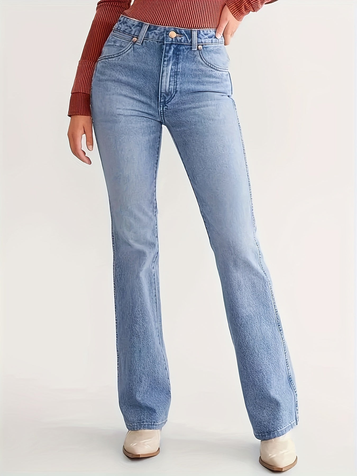 Women's Straight Jeans - Slim Fit, Elastic, Trendy, Sexy, Gorgeous, Elegant, Avant-garde, High-waisted Pantyhose, Suitable for Casual Wear In All Seasons - American Country Women's Classic Denim Wear