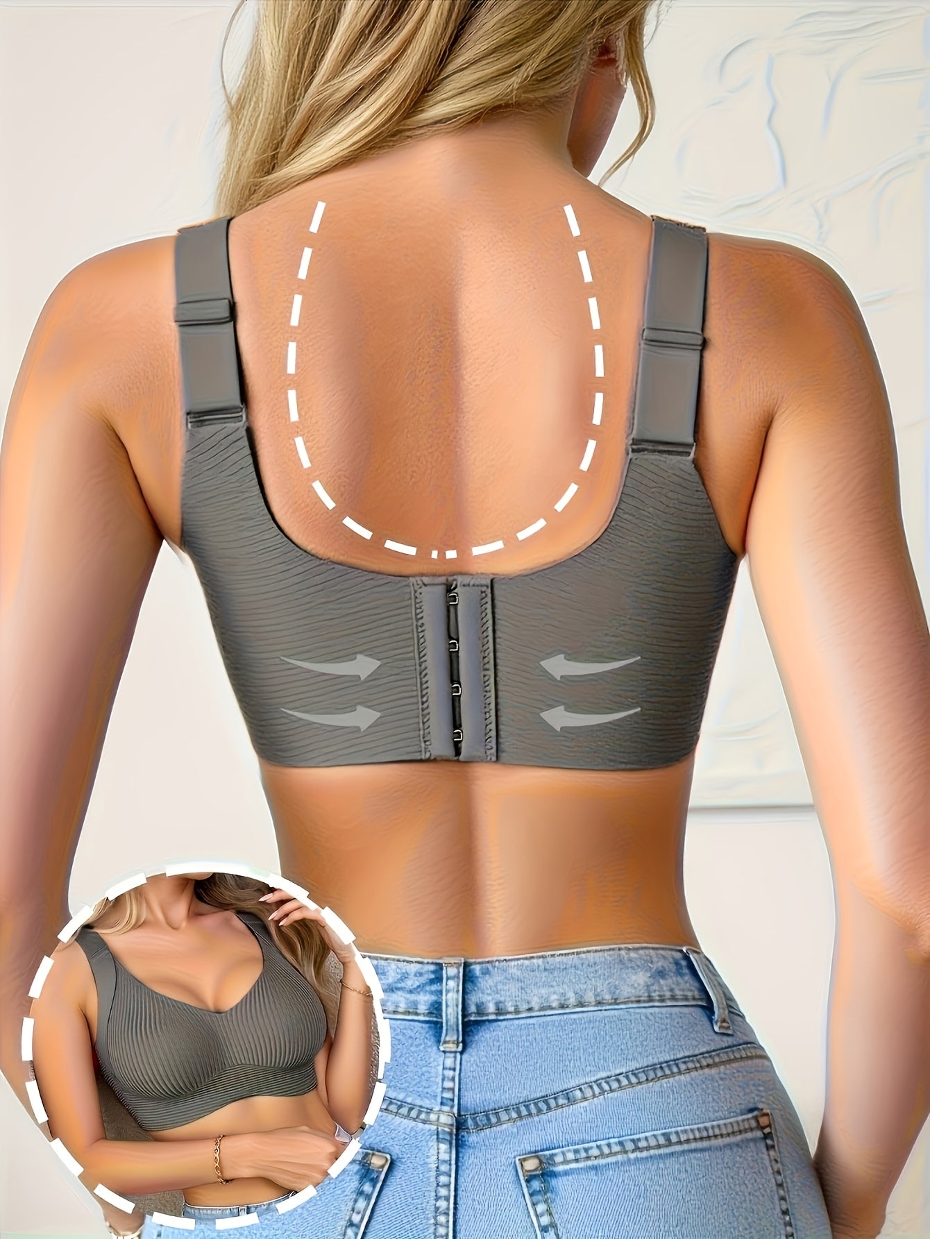 Plus-Size Wireless Women's Bra Suitable for Large Breasts - Full-Coverage Lift & Push-Up Underwire-Free Bust Enhancer with Adjustable Straps, Removable Pads, Seamless Smoothing Lingerie for Daily Wear & Special Occasions