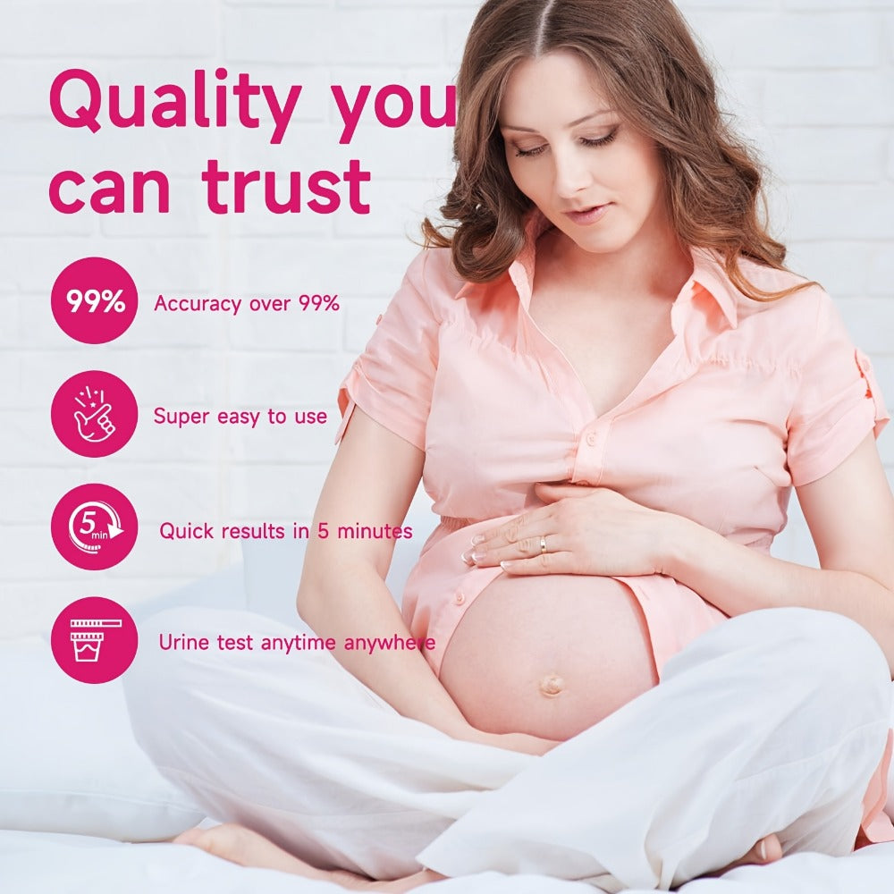 HCG Pregnancy Test Strips Kit - 25 50 or 100-Piece Home Test Options