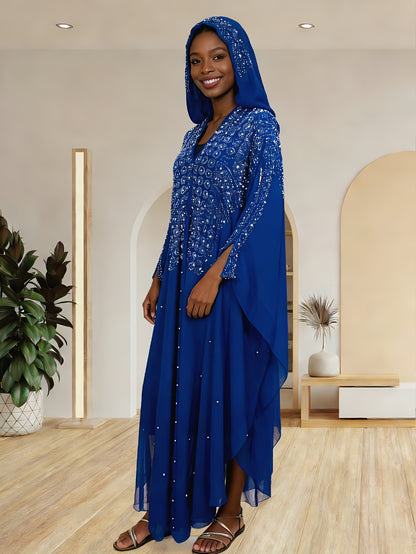 Chic Shawl Adorned with Sequins And Rhinestones for Spring - Features a Relaxed Fit, Long Sleeves, Tassel Details, And Golden Accents, Ideal for Fashion in The Middle East And Southeast Asia, a Dazzling Outfit