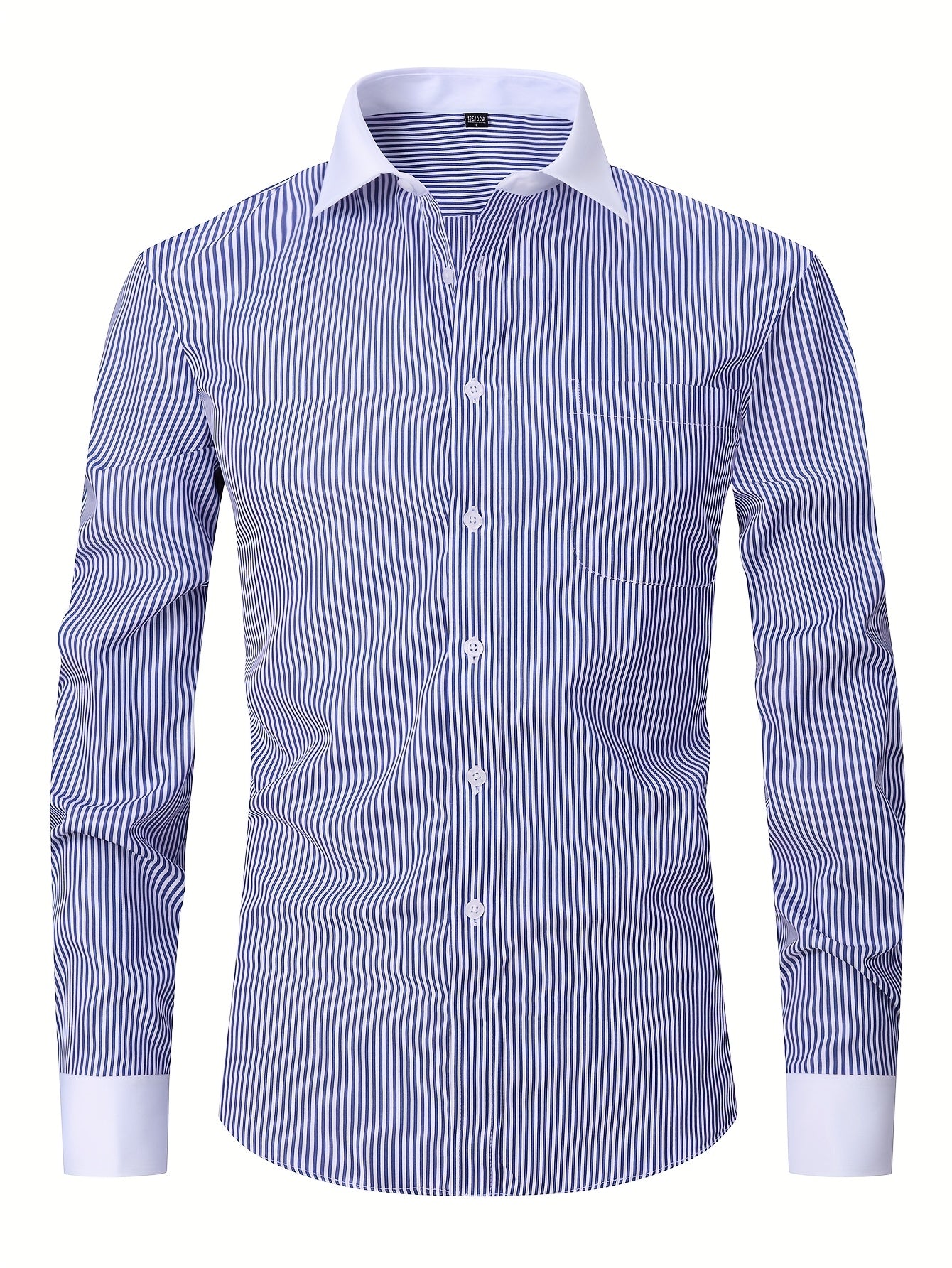 2026 French Cuff Dress Shirt 1pc For Men With FREE Random Cufflinks Set - Luxury Formal Wedding Shirt, Business Office Elegant Attire