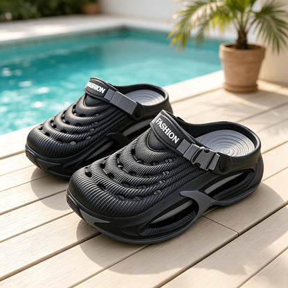 Women'S Breathable Two-Wear Hole Shoes with Hollowed-Out Design. Suitable for Daily Commuting And Streetwear. Anti-Slip Thick Soles with Adjustable Heels. Chunky Summer Shoes., Women Shoes