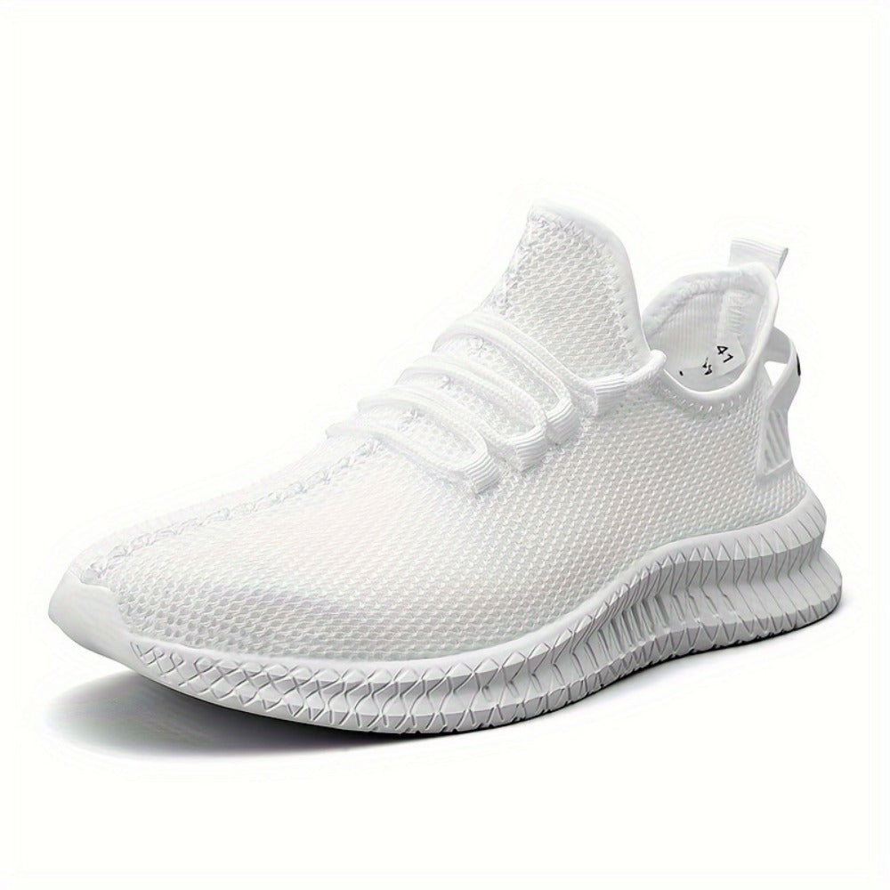 Men's Lightweight Low-Top Sports Shoes - Breathable Fabric and Rubber Sole