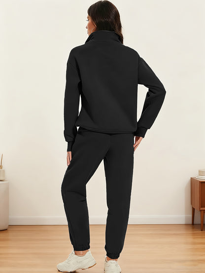 A Set of Autumn And Winter European And American Women'S Two-Piece Suits, Sweatshirts, Trousers, Fleece Sports, Street Fashion And Casual Suits
