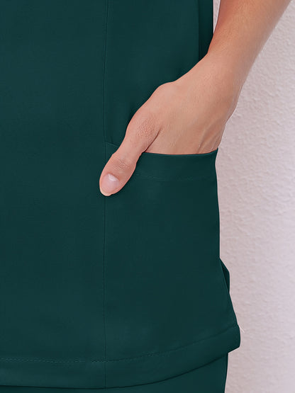 Women'S V-Neck Frosted Breathable Uniform Pocket Handwash Workwear Brush Handwear Top