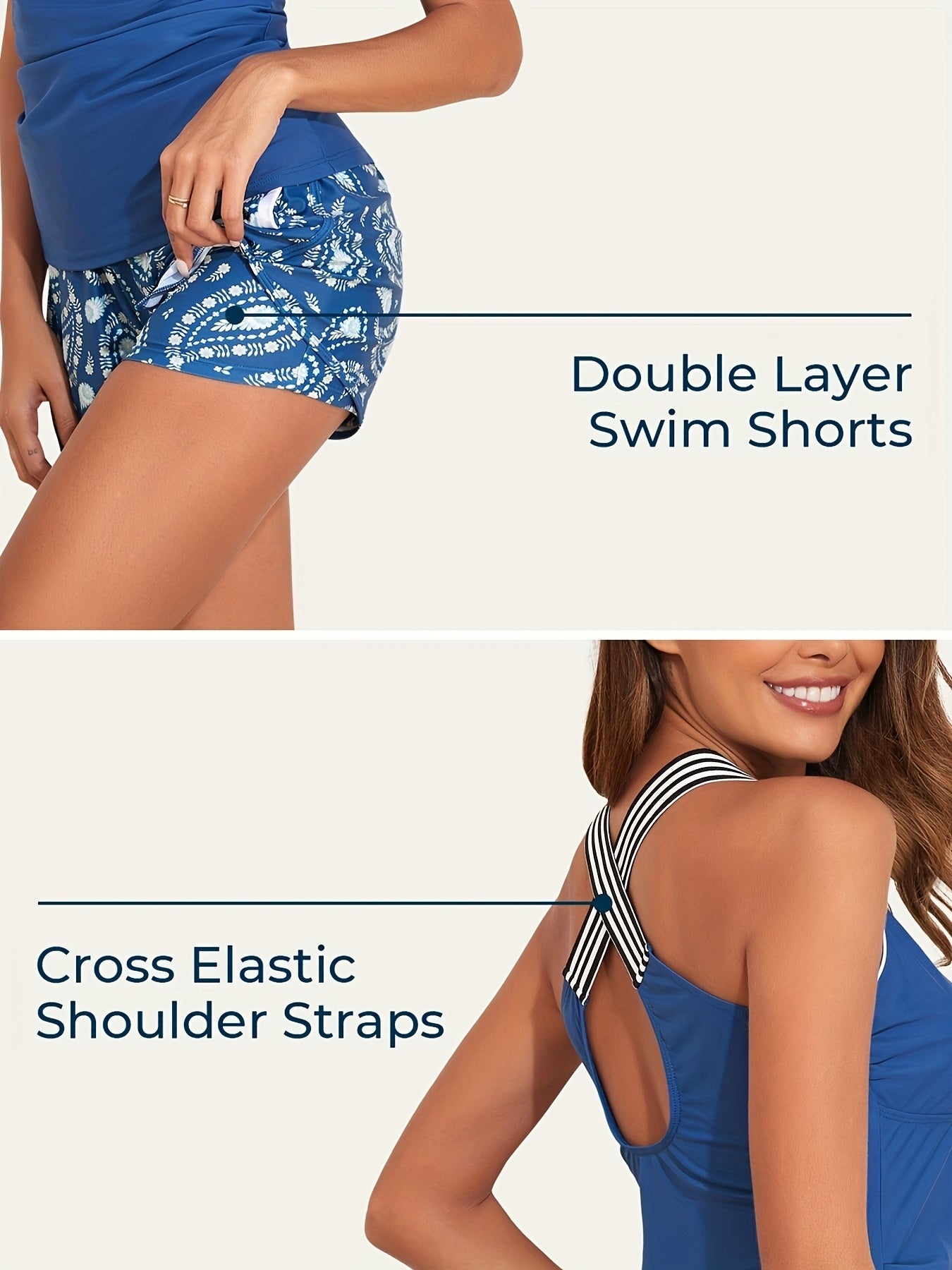 Tankini Swimsuits for Women 2025 Two-Piece Bathing Suits with Pockets And Shorts for Tummy Control