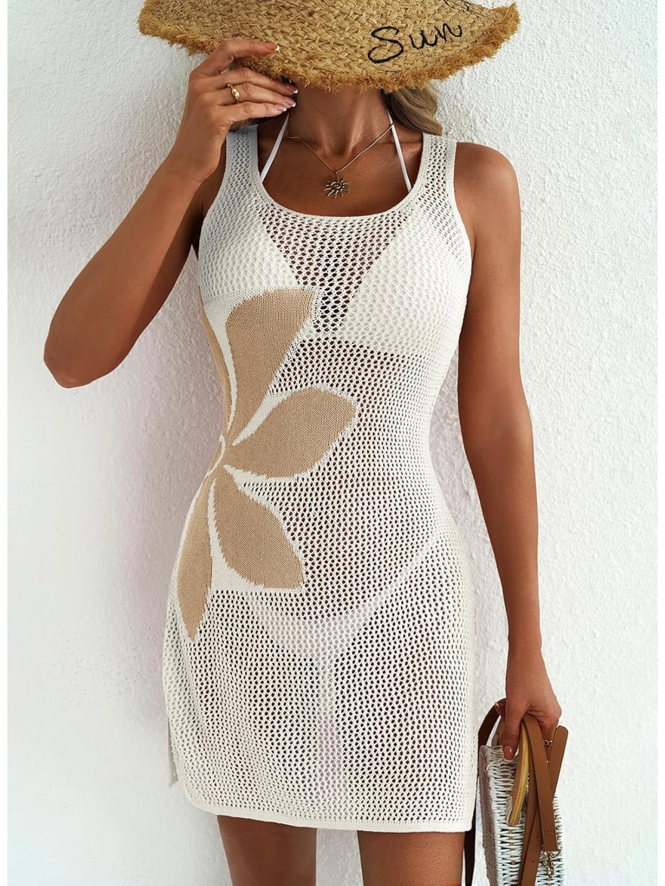 2026 New Beach Skirt Sexy Hollow Jacquard Bikini Swimsuit Hoodie Sunscreen Dress for Women