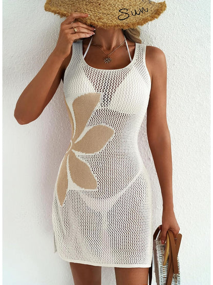 2026 New Beach Skirt Sexy Hollow Jacquard Bikini Swimsuit Hoodie Sunscreen Dress for Women