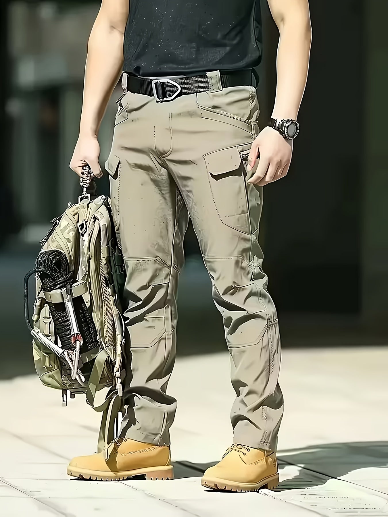 Men's Color A Polyester Cargo Cargo Pants - product view 3