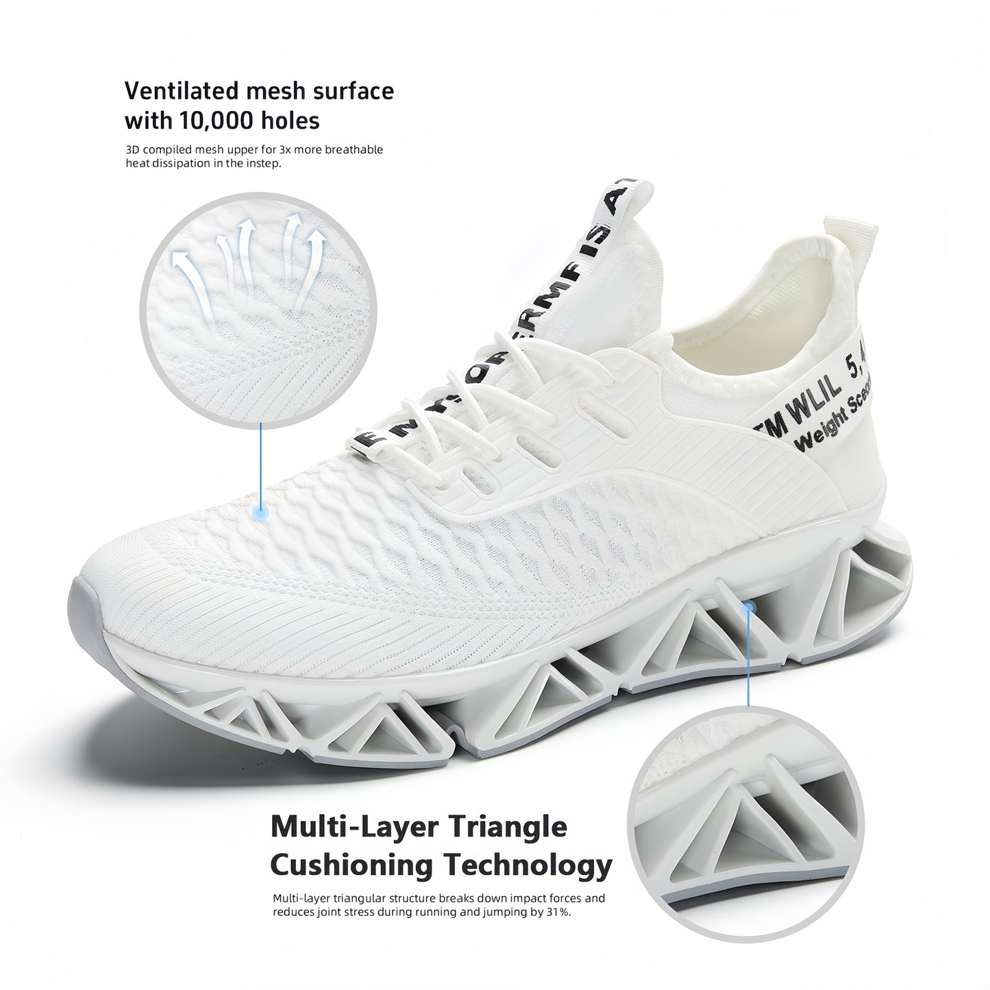 [Lightweight Running Shoes] Men Lightweight Breathable Running Shoes - Non-Slip All-Season Fitness Sneakers, Lace-Up Design Black - Wear-Resistant And Durable Training Shoes, Comfortable Casual Shoes, A Must-Have For Fitness Enthusiasts