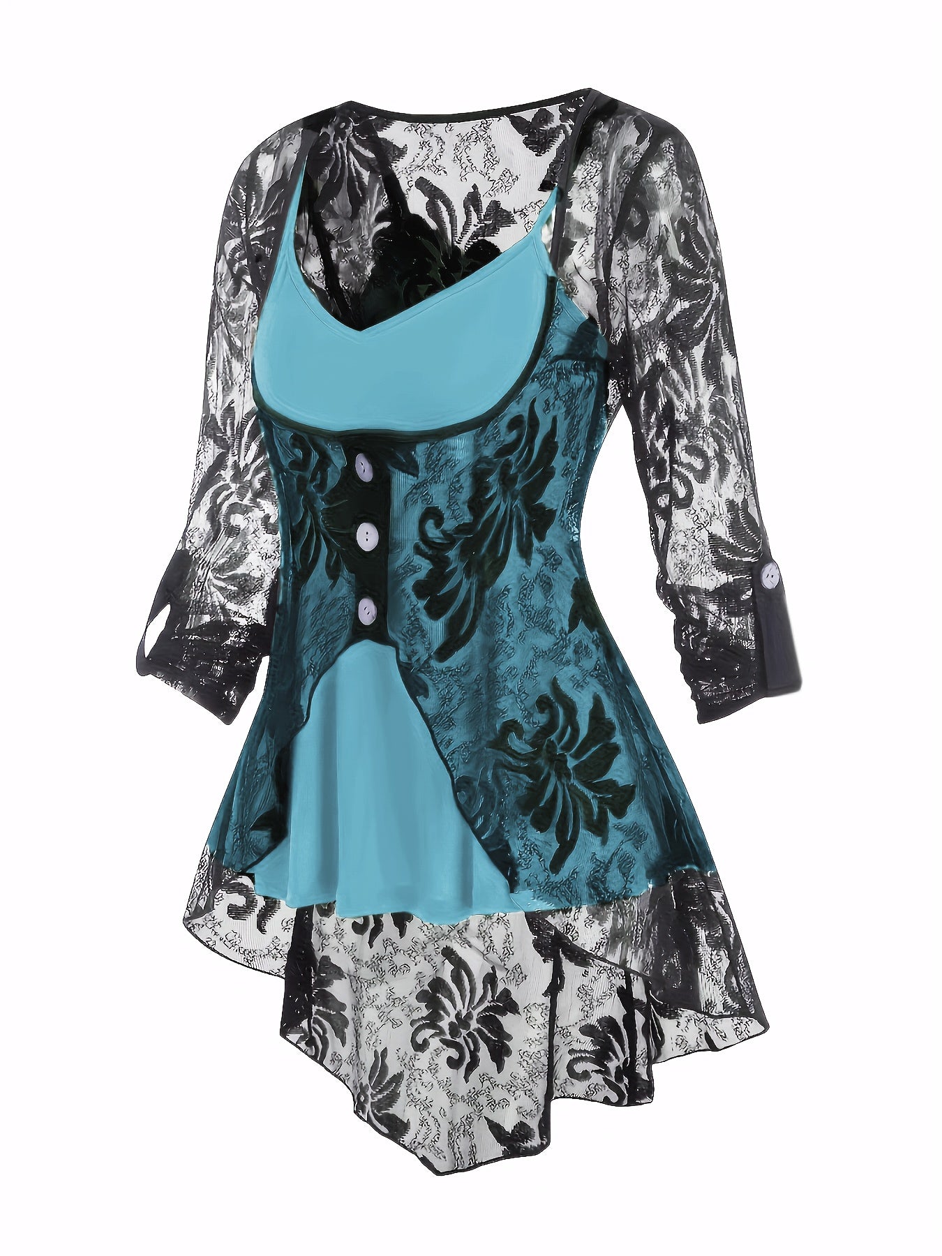 Timeless Plus Size 3-Piece Suit For Women - Lace Button Cardigan + Camisole & Trousers Set, Year-Round Office/Casual/Dinner Outfits 1XL-5XL