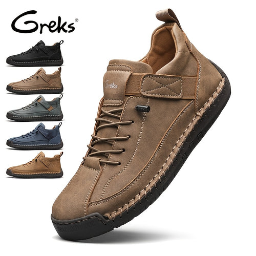 GREKS Men' Ankle Boots Slip-On/Lookout Suitable for Walking Driving Shoes, Lightweight Mid-Top Loafers with Cushioned Sole & Traction, Upper for Casual, Office, Semi-Formal Use - Spring/Fall Seasonal Footwear