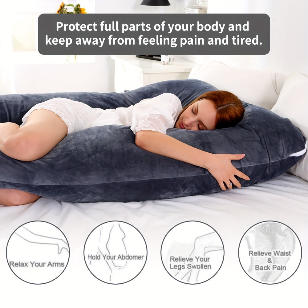 U-Shaped Pregnancy Pillow - 47-Inch Full-Body Support