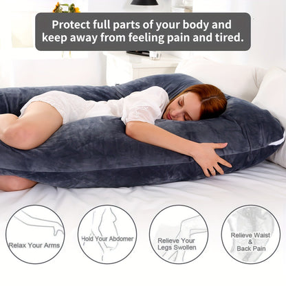 U-Shaped Pregnancy Pillow - 47-Inch Full-Body Support
