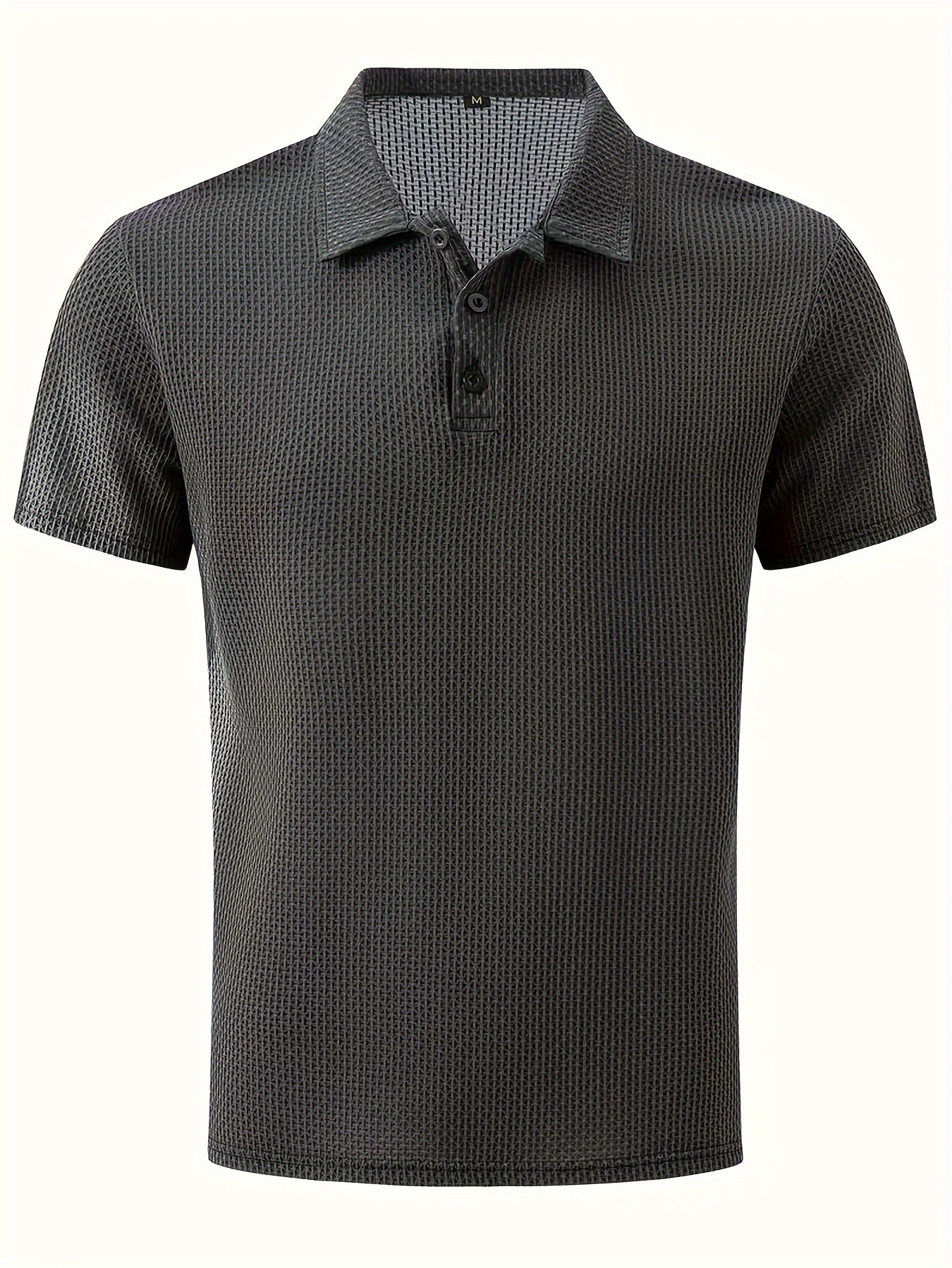 Men's Ice Silky Elastic Solid Short Sleeved Lapel Golf Shirt, Summer Outdoor Cool Polo Shirt T-shirt, Men's Gift