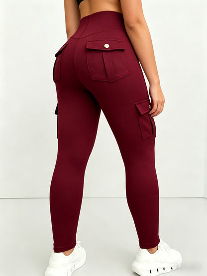 Large-size Women'S Stretchy High-waist Fitness Pants With Multiple Pockets, Breathable And Lightweight Yoga Pants, High-waisted Pants For Toning The Waist And Abdomen, Suitable For Running, Fitness, Yoga, And Casual Outings