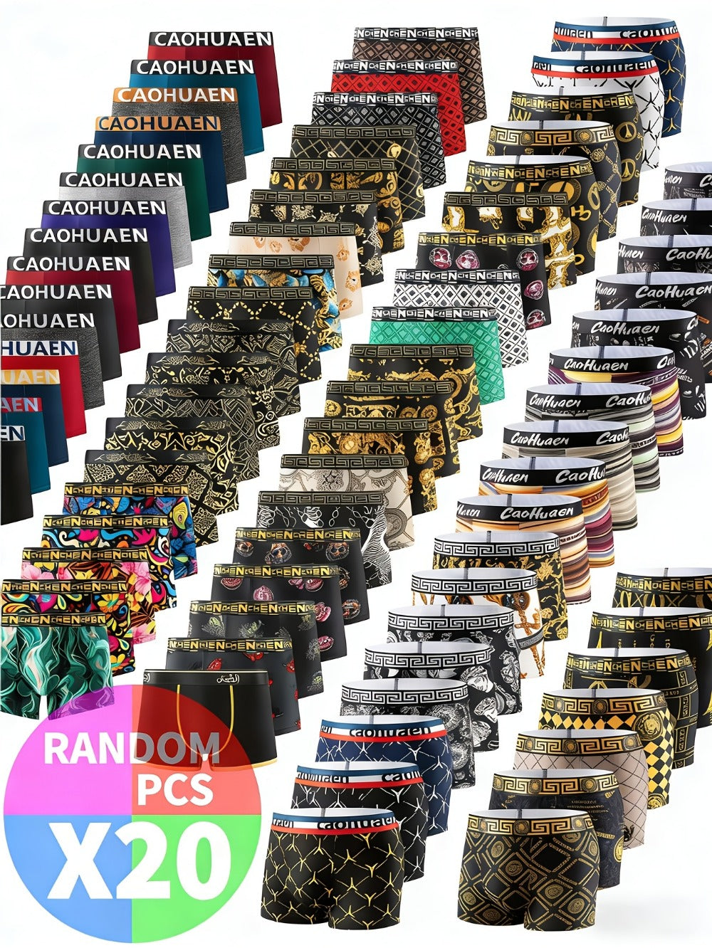 Men's Boxer Briefs - Breathable 20 Pack