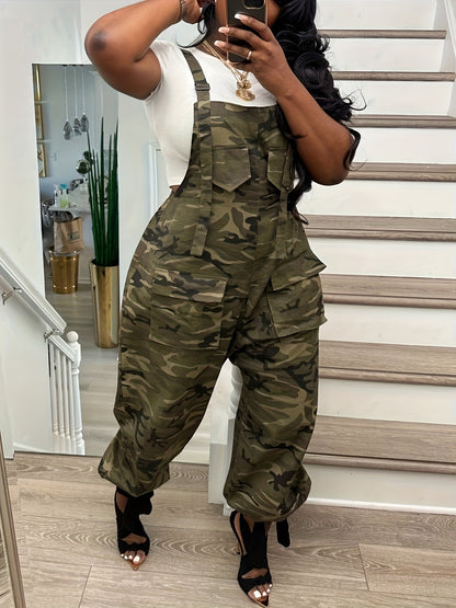 GlOURI Y2K Camo Overalls Jumpsuit -overalls Oversized Utility Jumpsuit W/ Multi-Pockets | Streetwear & Casual One-Piece For Women For Spring/Summer.