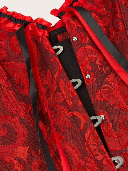 Palace Style Corset with Boning to Shape Waist And Push Up Bust, Sexy Jacquard Shapewear Top, Suitable for Wearing with A Dress, for Halloween Christmas
