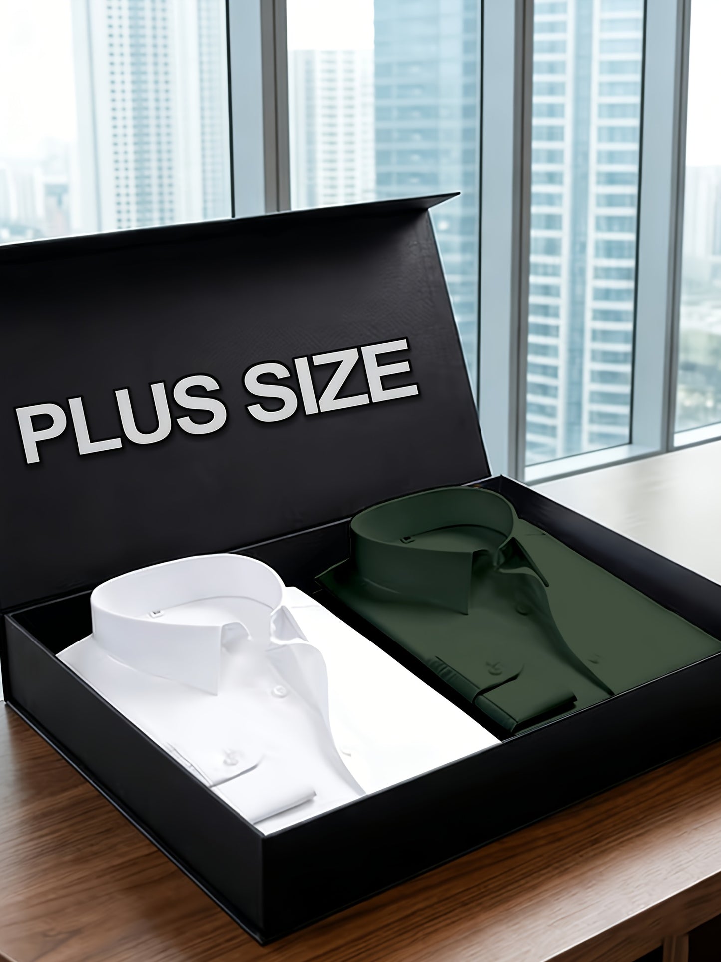 2pcs Set Of Men'S Plus-size Long-sleeve Shirts, 2XL To 6XL Size Shirts For Chubby Men, Versatile Plus-size Shirts For Daily Commuting, Summer Cool Shirts, Easy-care Wrinkle-resistant Plus-size Business Shirts, Gifts For Family