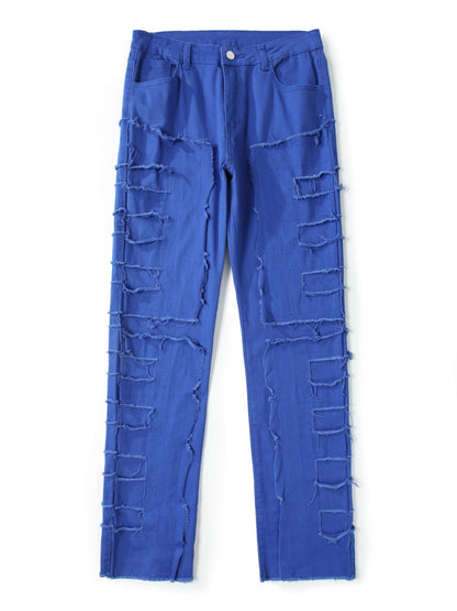 Men's Slim Fit Jeans - Classic Wash Distressed Streetwear 555173