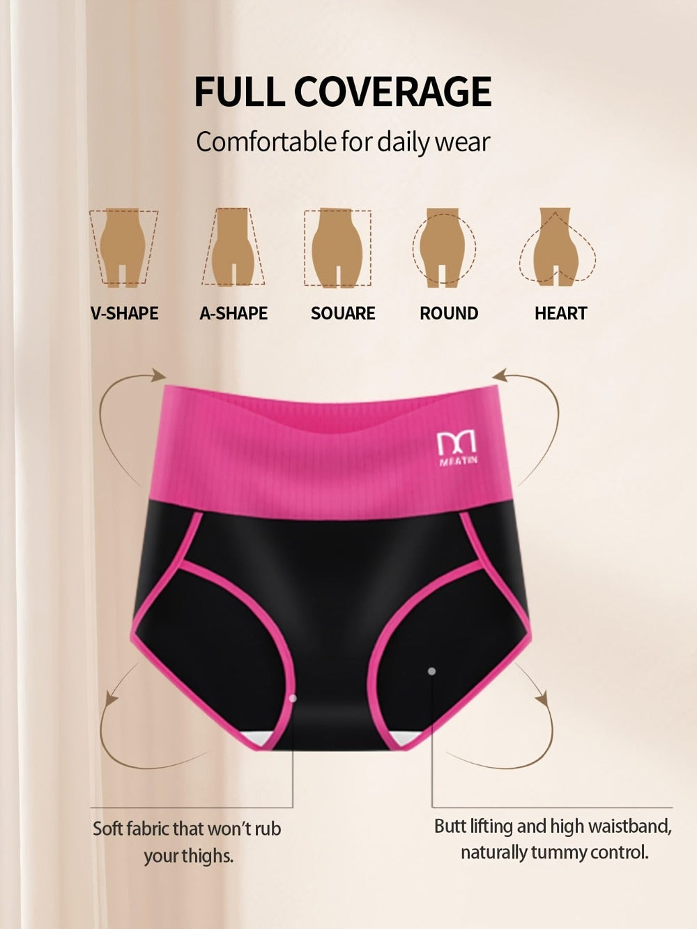 5-Pack Women's High-Waist Shapewear Briefs - Firm Tummy-Control Smoothing