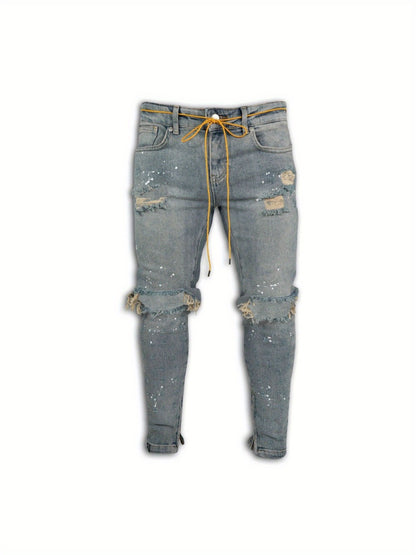 Men's Skinny Jeans - Classic Wash Distressed Modern