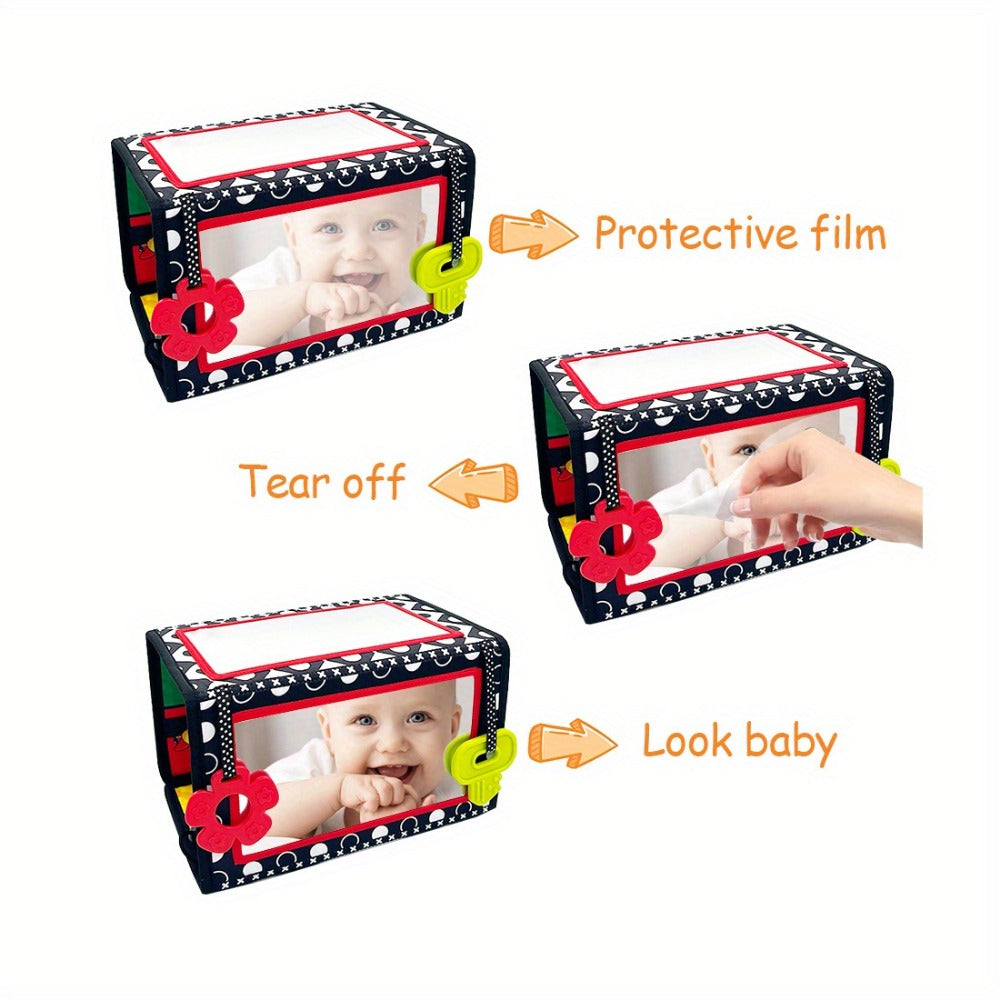 Baby Tummy Time Mirror with Teethers – Double-Sided Sensory Toy