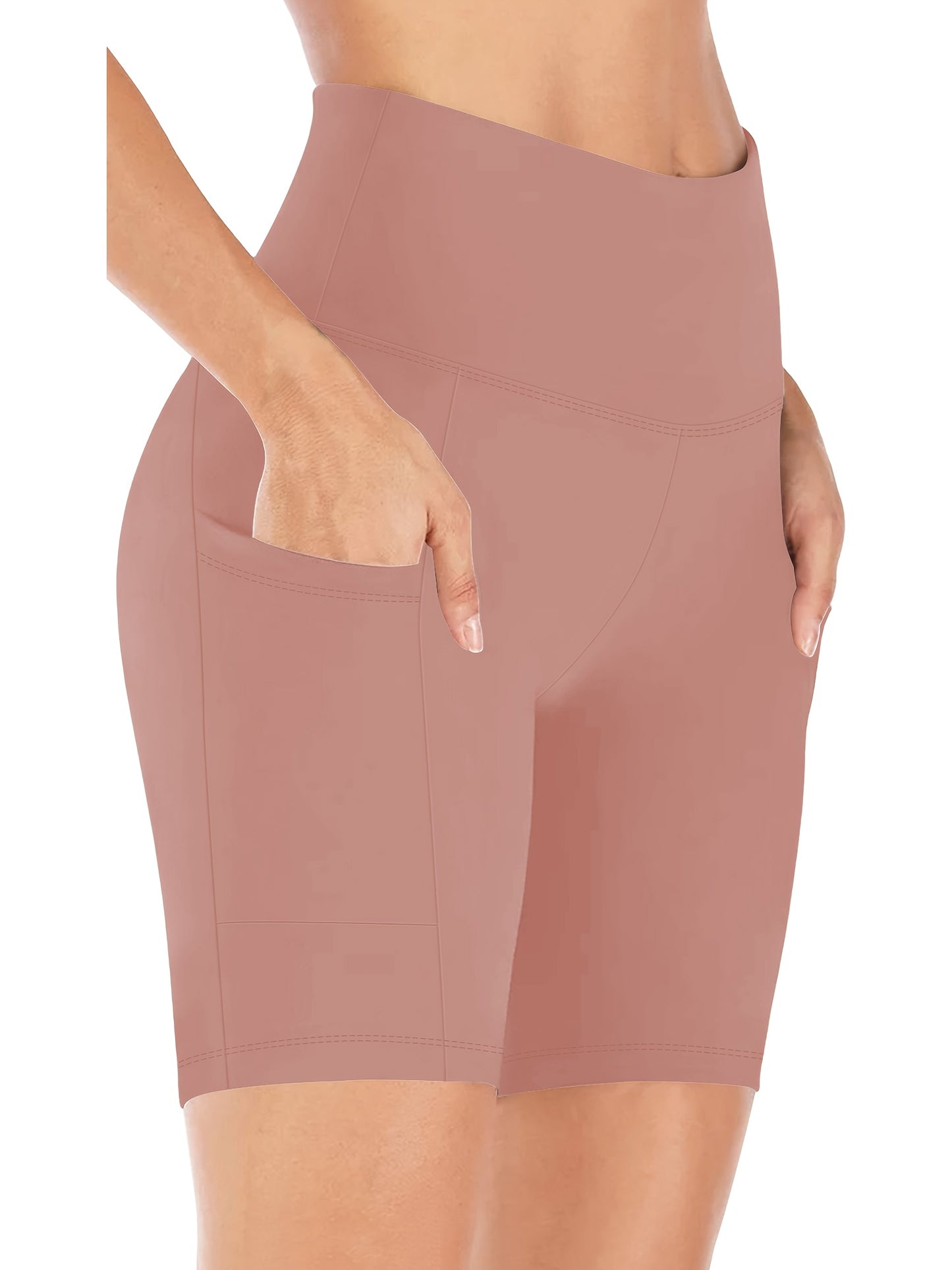 Women's Black Polyester High-Waist Shorts - product view 8