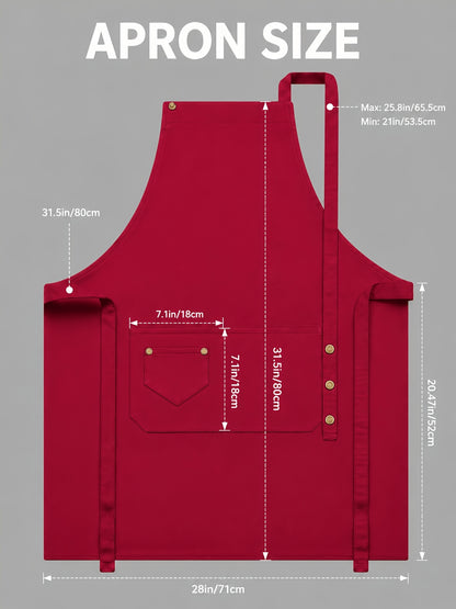 Artist & Chef Apron - Professional Painting, Pottery & Baking Apron with Adjustable Buckle Straps & Utility Pockets, Perfect Valentine's Day & Christmas Gift for Couples