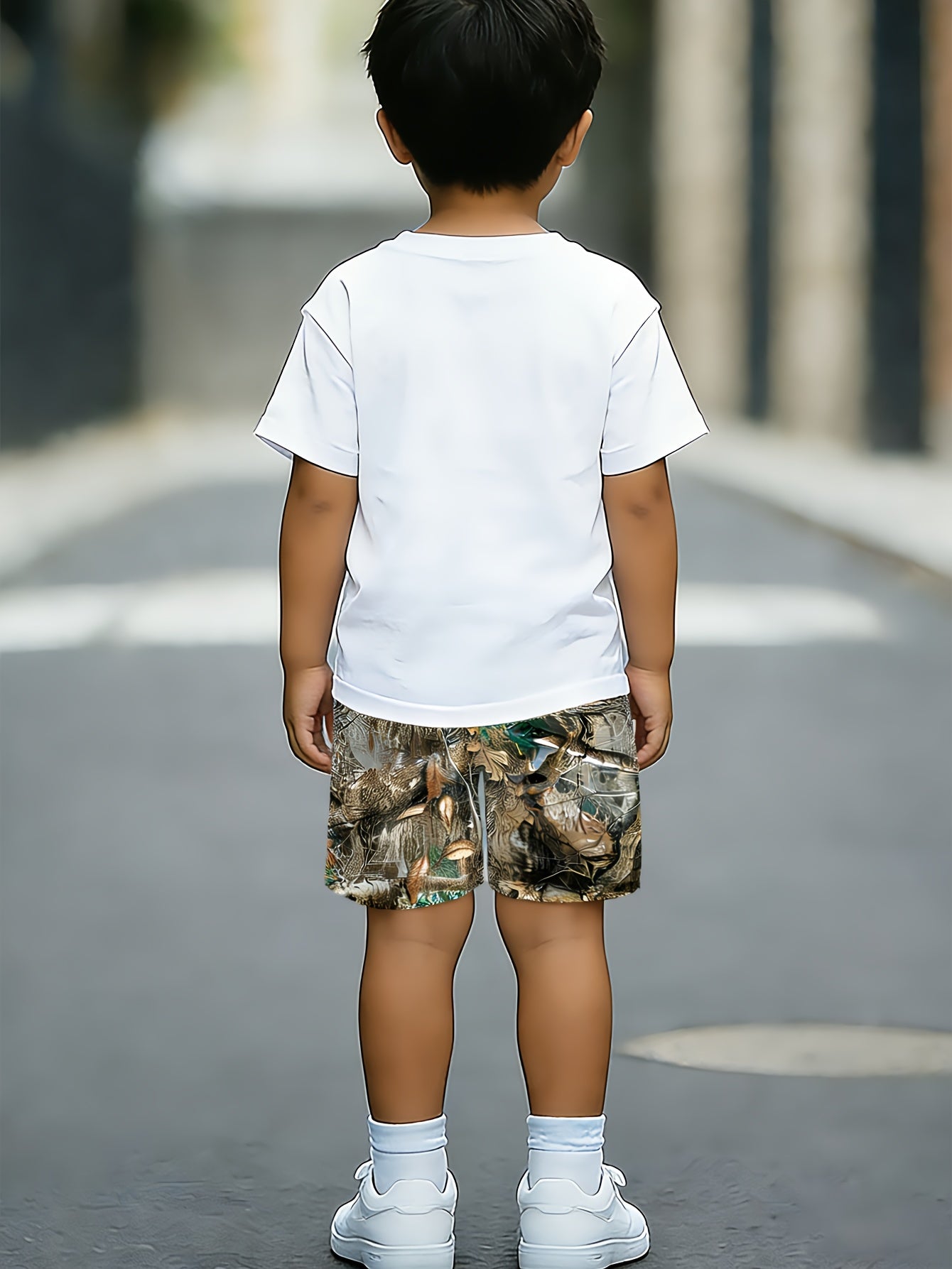 3-10Y Boys & Girls Children's Outfit Set: Trendy Letter T-Shirt + Colorful Breathable Shorts, Perfect for Outdoor