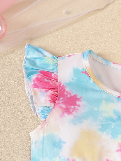 4pcs, Summer Girl Printed Dress, Girl Casual Dress, Spring And Summer Trendy And Versatile Dress for Little Girls