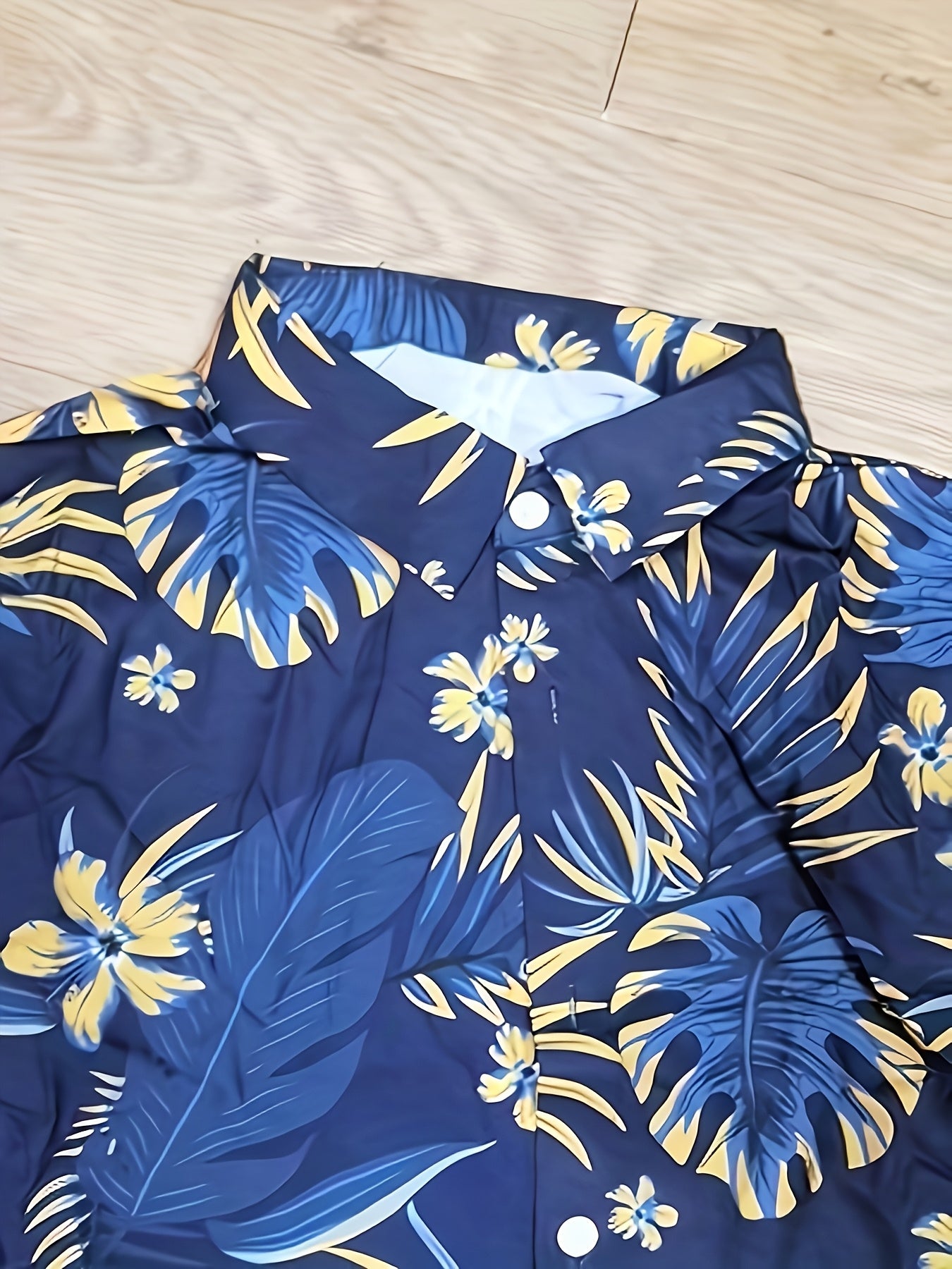 3pcs Men's Tropical Floral & Palm Tree Print Short Sleeve Shirts - Casual, Comfortable Summer Button-Up Dress Shirts in Black, White, & Beige - Perfect Gift for Him