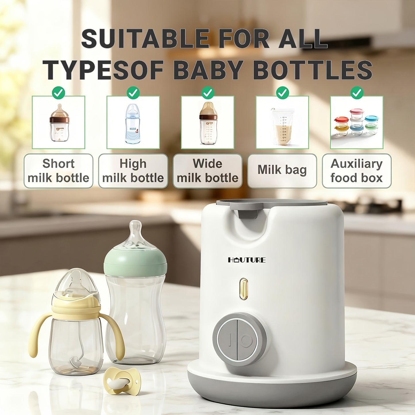 HAUTURE Bottle Warmer | Bottle Warmer - 3-Minute Fast Heating, Anti-Dry Burn & Auto Shut-Off | Steam Sterilizer | Winner of Mom'S Helper Parenting Award 2023. Essentials