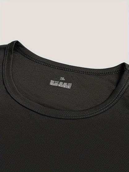 Men's Solid Color Performance T-Shirt - Crew Neck Style 8549