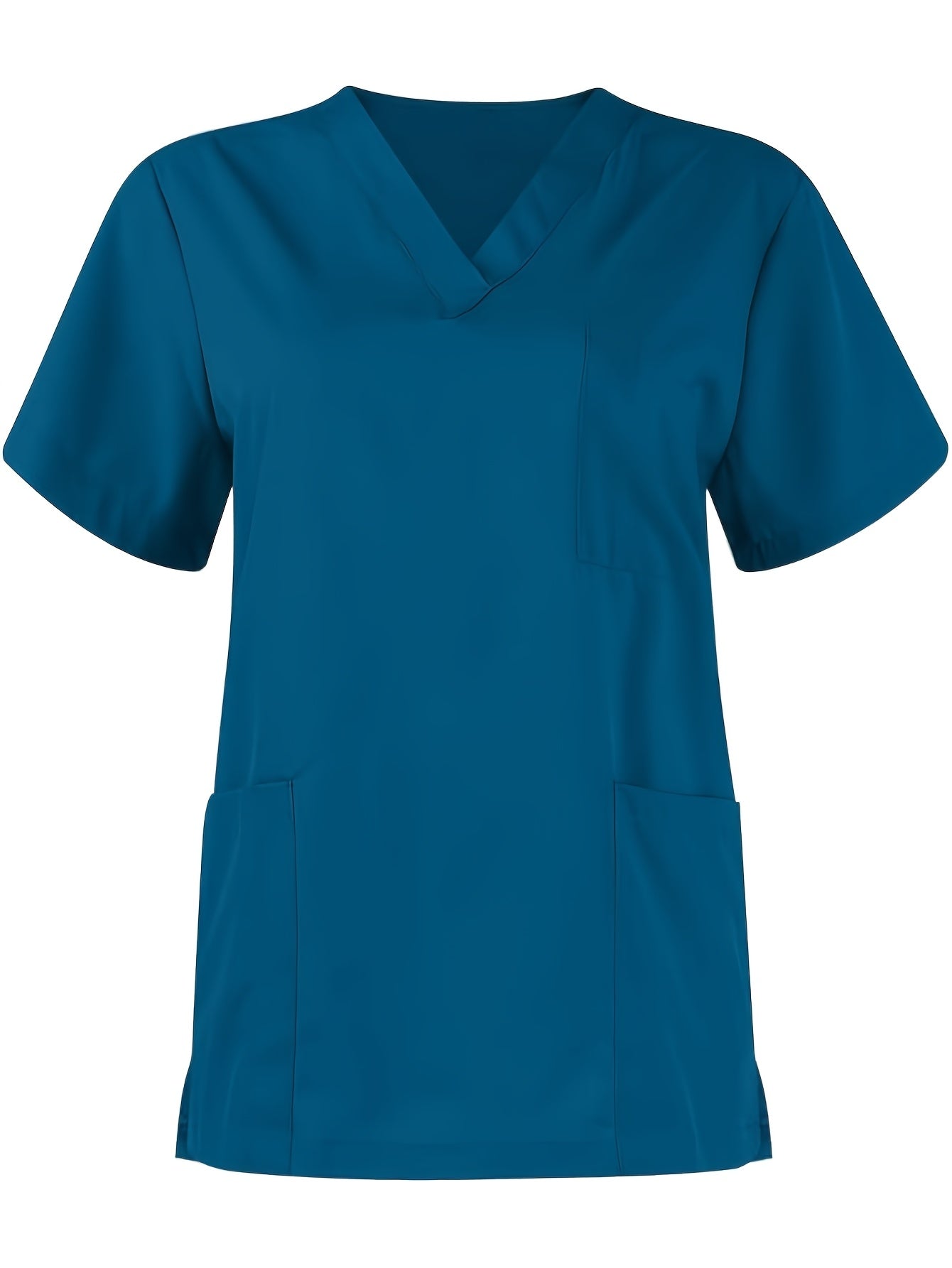 [Breathable Scrubs Set] Scrubs Top And Pants Unisex Breathable Quick Drying Scrubs Uniform Women And Man Scrubs Set V-Neck Top T-Shirt And Tapered Leg Jogger With Drawstring Nursing Uniforms Set Suitable For Pet Hospitals, Dental Clinics, Nursing Work, Et