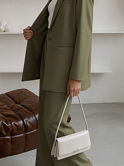 Women'S Suit Set | Soft Fabric Classic Relaxed Fit Tapered Silhouette | Casual Blazer Pants Two Piece Set Business Formal Style for Business Trip And Networking Event Occasions | Structured