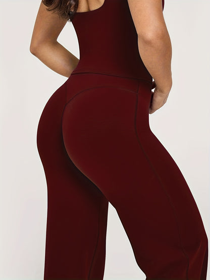 All-Season Plus Size Wide Leg Yoga Pants- High Elastic Full Coverage Trousers for Gym Fitness Training Casual Wear