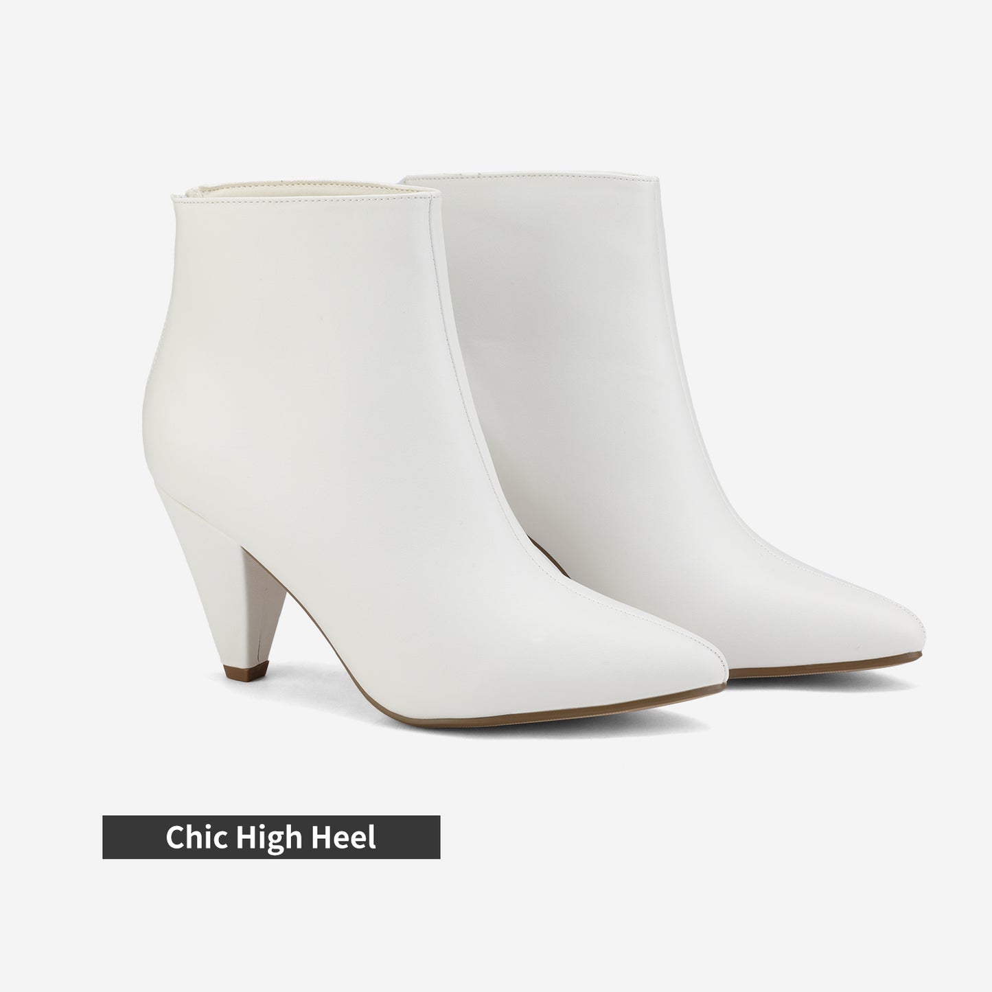 Women's Pointed Toe Ankle Boots High Heel Booties Fashion Zipper Dress Boots