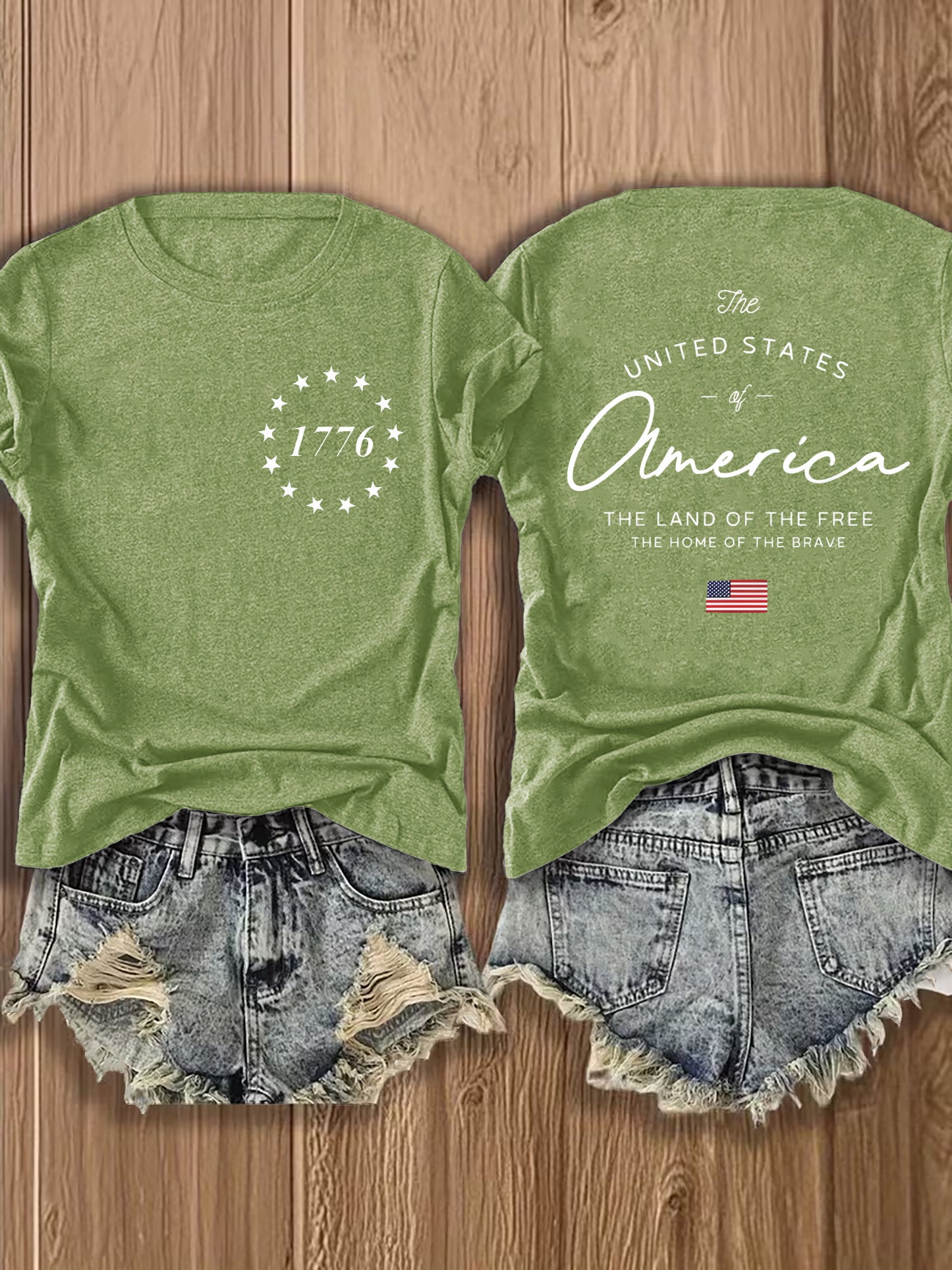 Women' US Flag T-Shirt with 1776 Design & American Symbols - Breathable Short Sleeve Top, Casual Streetwear Blouse-Compatible for - Wear Suitable for Fall Outfits, 4th of, Casual Attire, Machine Washable Non-