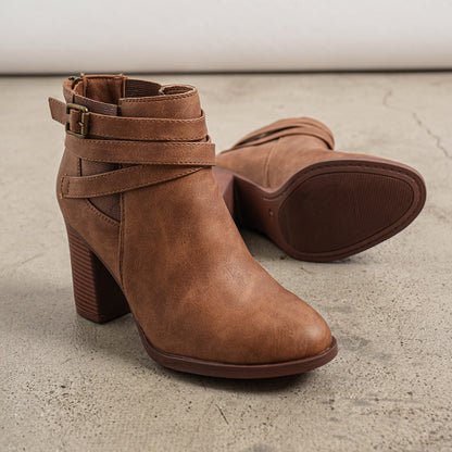 Women'S Chunky High Heel Ankle Boots Close Toe Fall Heeled Booties Shoes Winter Women Shoes Short Boots Women Ankle Booties Chunky Heel with Zipper Comfortable Round Almond Toe Brand Shoes for Women