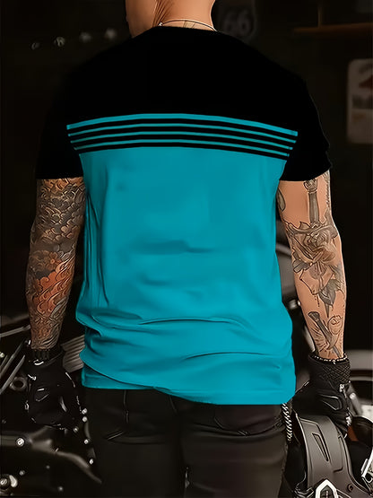 3pcs Men's Moisture Wicking Breathable Short Sleeve T Shirts Vertical Stripe - product view 6