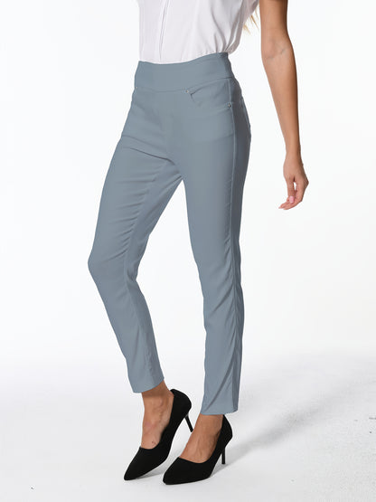 Women's High Waist Dress Pants Stretchy Straight Leg Slim Fit Work Slacks with 5 Pockets, Elegant Office & Casual Wear