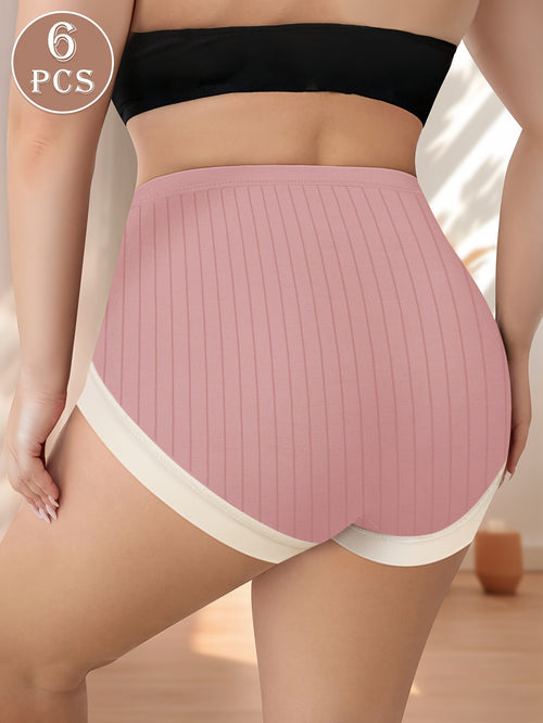 Women's Mixed colors High-Waist Striped Underwear - product view 1