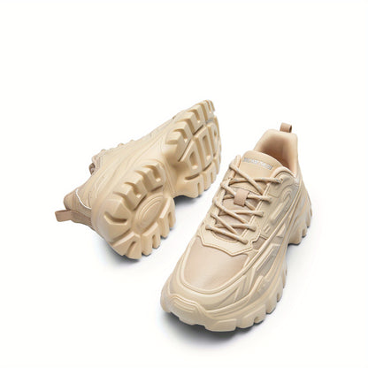 Stylish Chunky Sneakers for Ladies, Featuring Bold Platform Design And Comfortable Lace-Up Style., Women Shoes