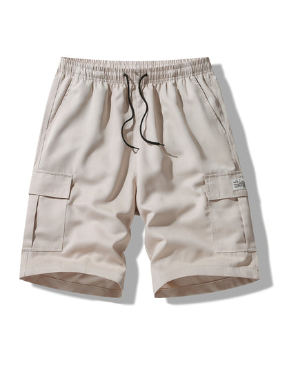 3pcs Men's Cargo Shorts, Casual Athletic Shorts - Multi-Pocket Ripstop, (Includes Wristband) Adjustable Waist (Black, Gray, Khaki) - Outdoor & Travel