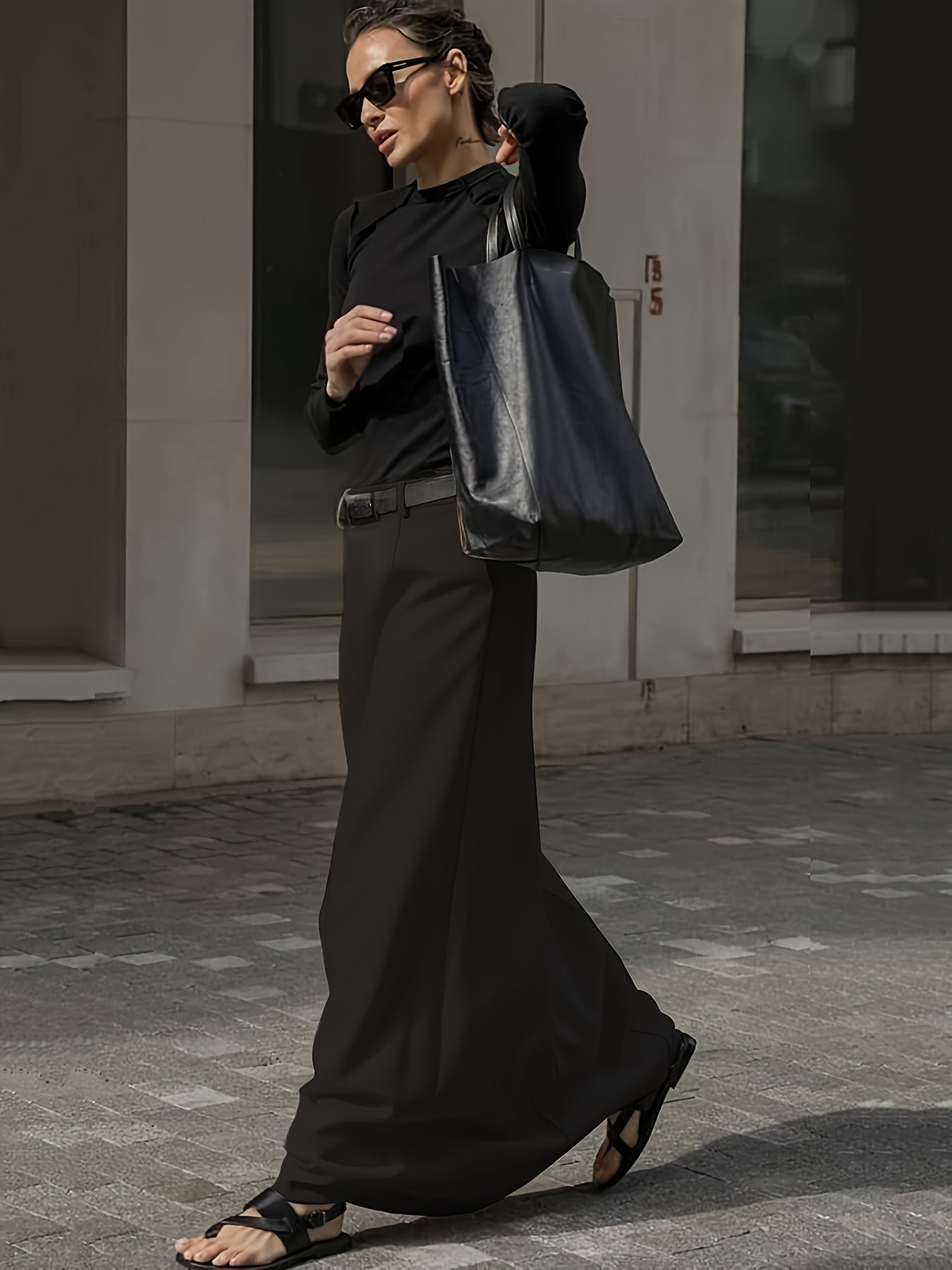 Women's Spring And Autumn New Casual H-line Solid Color Skirt Urban Commuter Skirt
