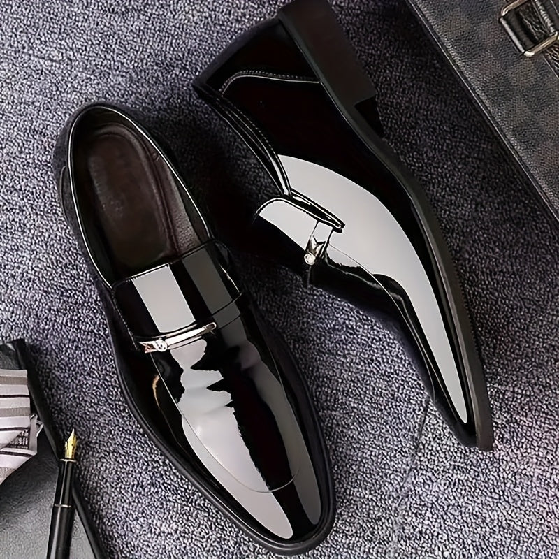 Men's Glossy Loafer Shoes, Comfy Non-slip Slip On Shoes, Men's Shoes, Spring And Summer