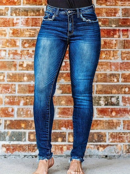 Denim Shorts for Women with a Blue Edge And Elastic Wrap